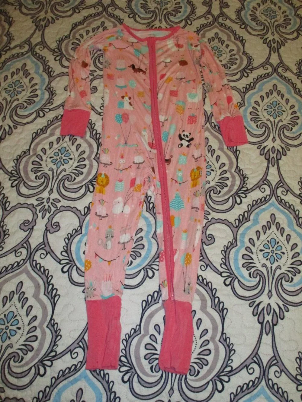 Little Sleepies Happy Birthday Party Animals  Zippie Pink